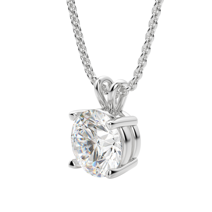 0.25-1.0CT Round Solitaire F-VS Lab Grown Diamond Necklace for Women