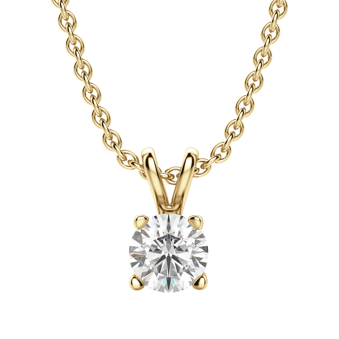 0.25-1.0CT Round Solitaire F-VS Lab Grown Diamond Necklace for Women