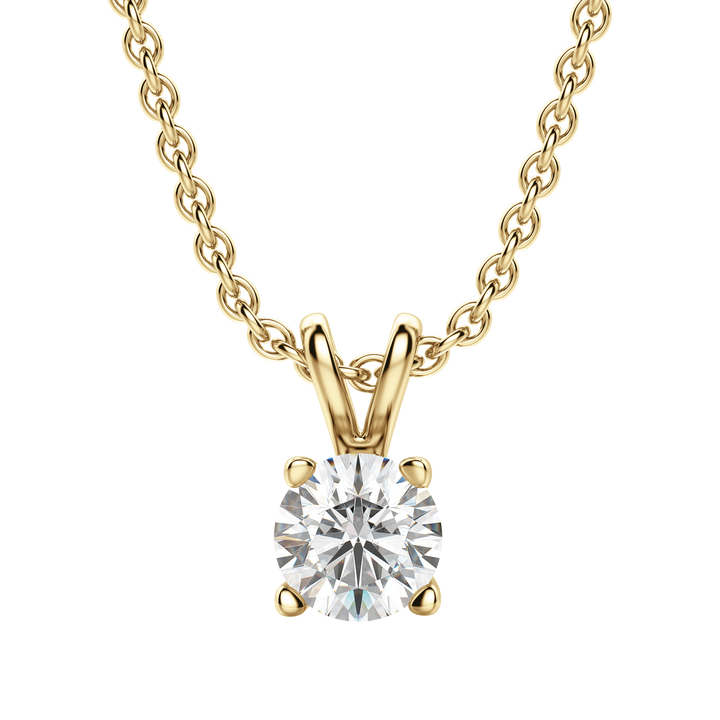 0.25-1.0CT Round Solitaire F-VS Lab Grown Diamond Necklace for Women