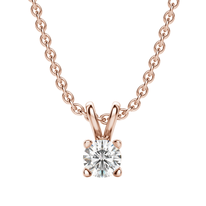 0.25-1.0CT Round Solitaire F-VS Lab Grown Diamond Necklace for Women