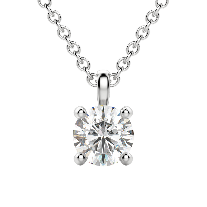 0.25-1.5CT Round Solitaire F-VS Lab Grown Diamond Necklace