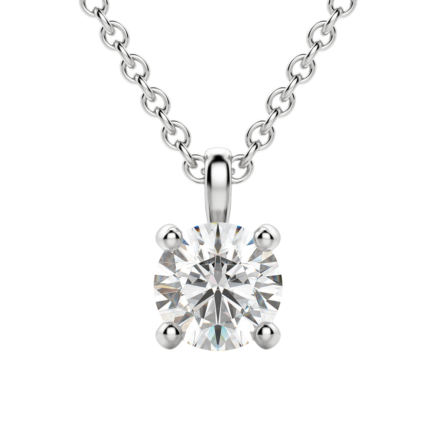 0.25-1.5CT Round Solitaire F-VS Lab Grown Diamond Necklace