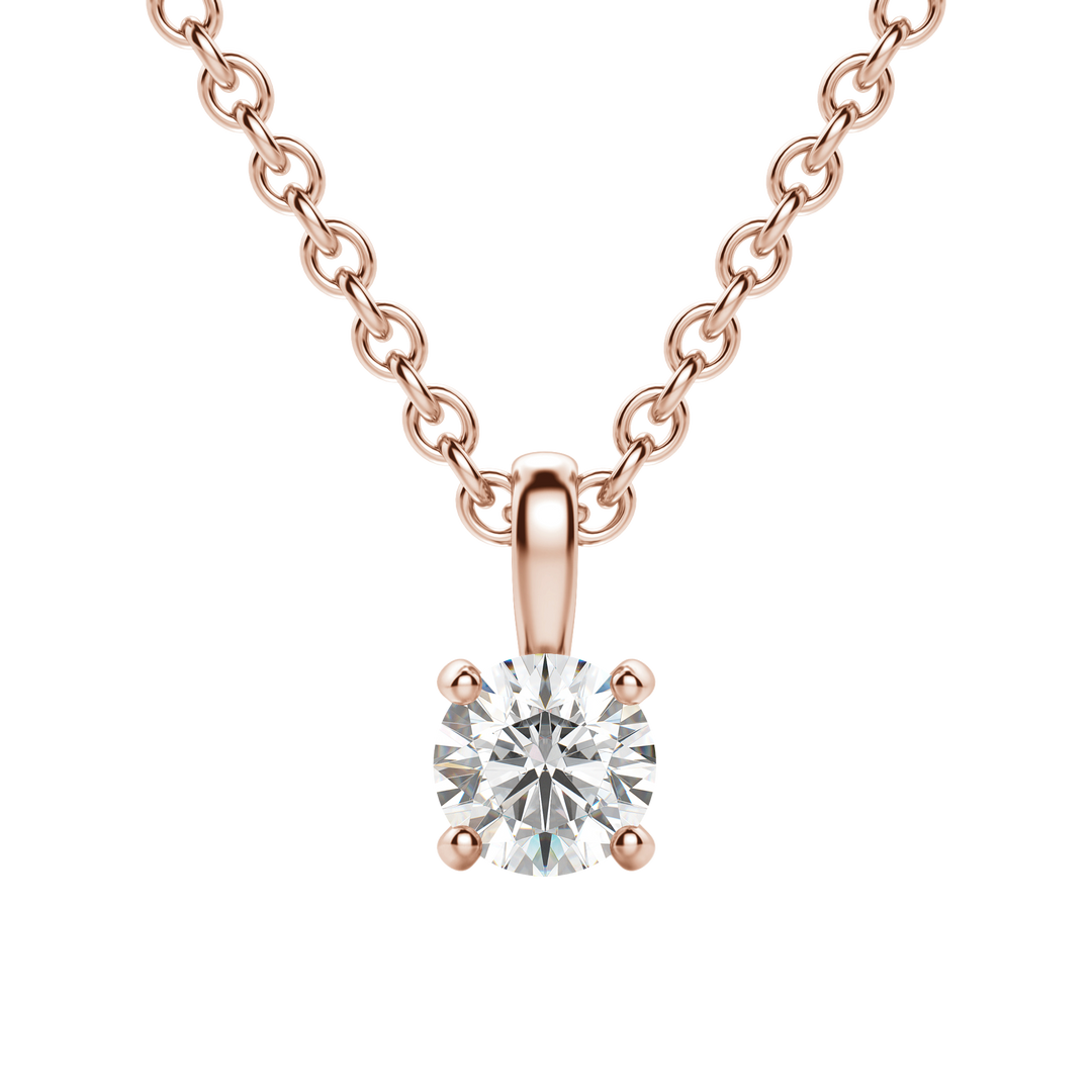 0.25-1.5CT Round Solitaire F-VS Lab Grown Diamond Necklace