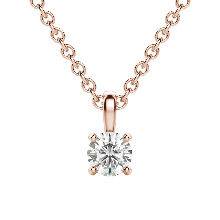 0.25-1.5CT Round Solitaire F-VS Lab Grown Diamond Necklace