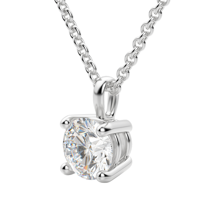0.25-1.5CT Round Solitaire F-VS Lab Grown Diamond Necklace