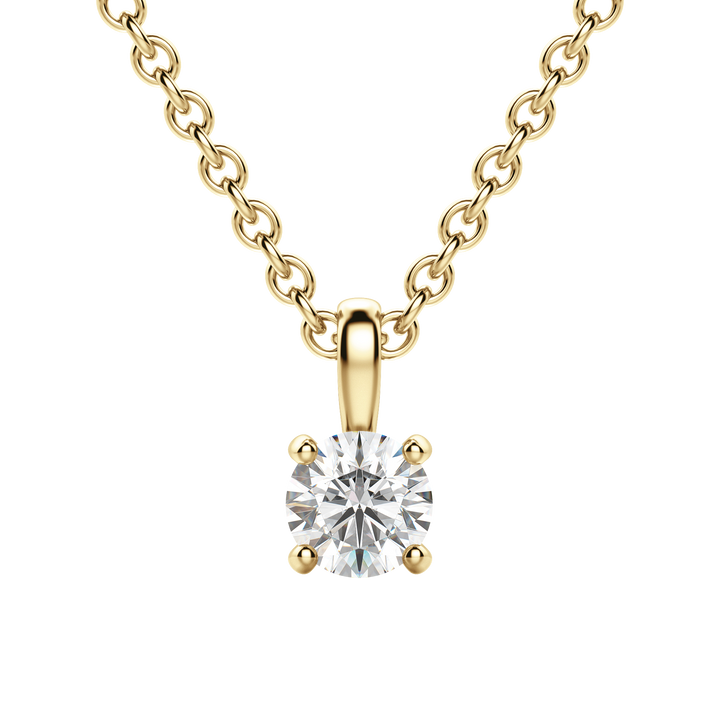 0.25-1.5CT Round Solitaire F-VS Lab Grown Diamond Necklace