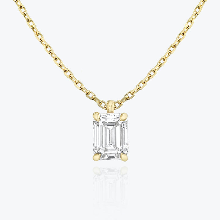 0.25CT - 1.0CT Emerald Solitaire F-VS Lab Grown Diamond Necklace