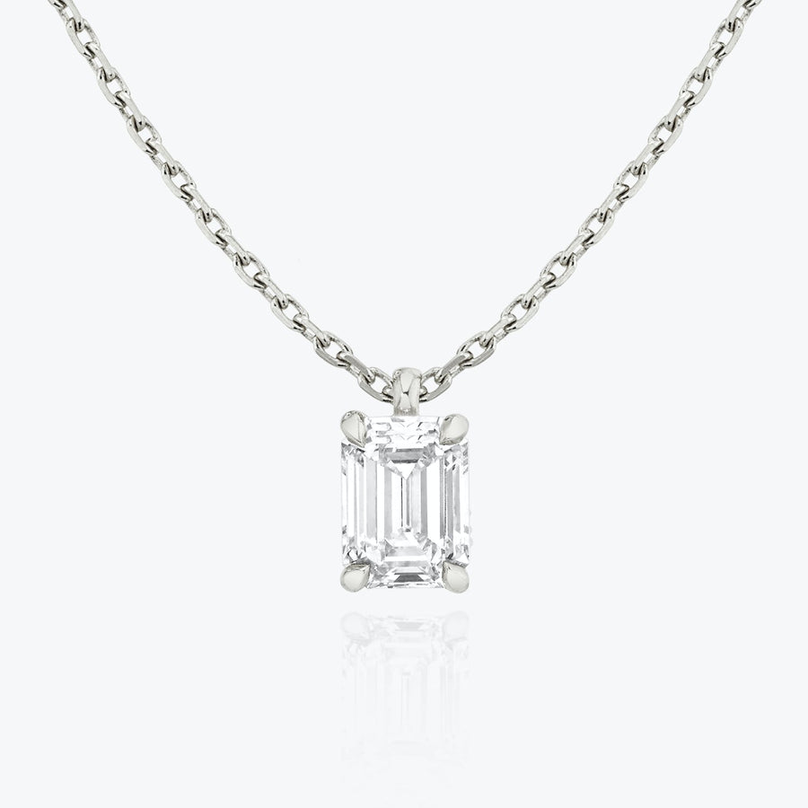 0.25CT - 1.0CT Emerald Solitaire F-VS Lab Grown Diamond Necklace