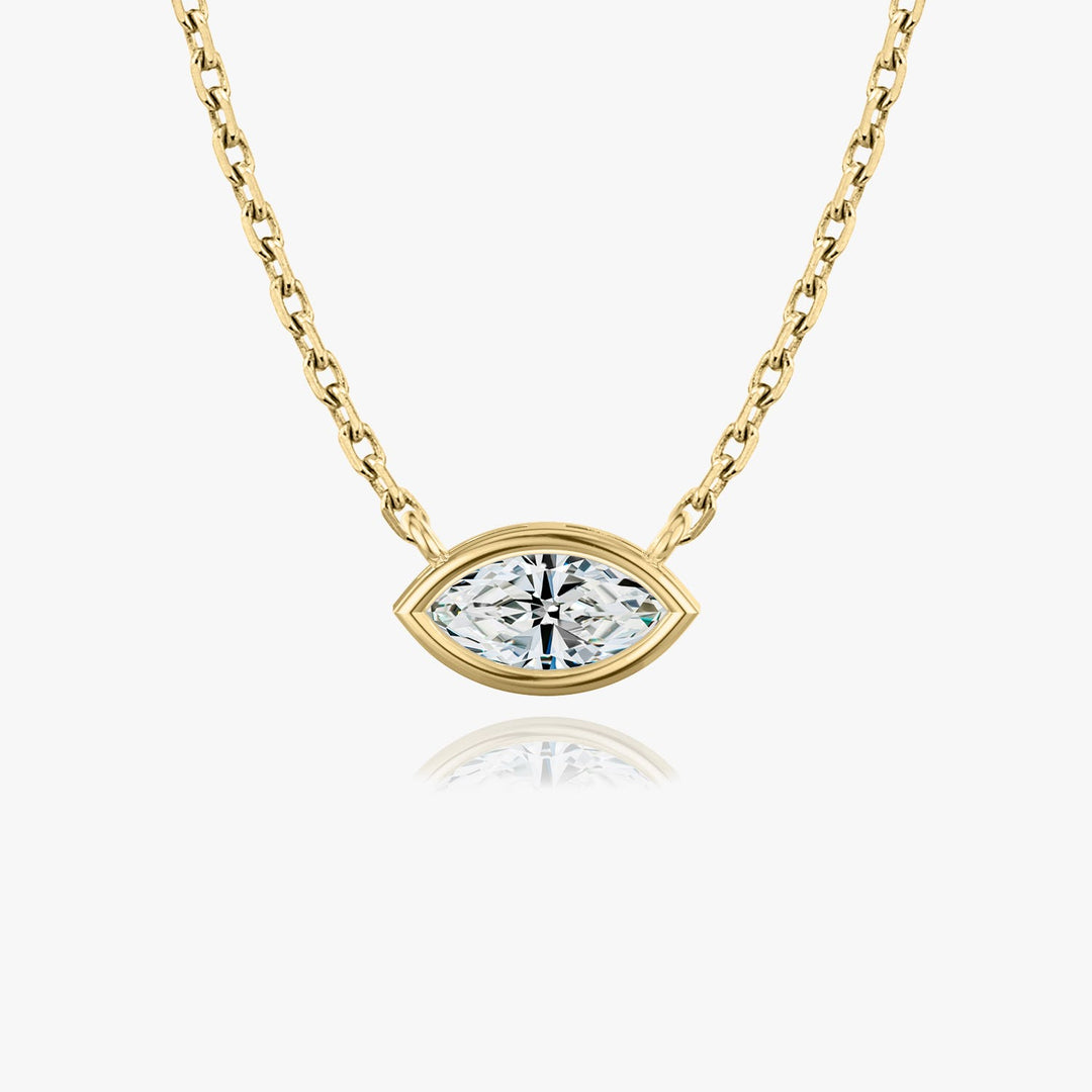 0.25CT - 1.0CT Marquise Bezel Solitaire F-VS Lab Grown Diamond Necklace