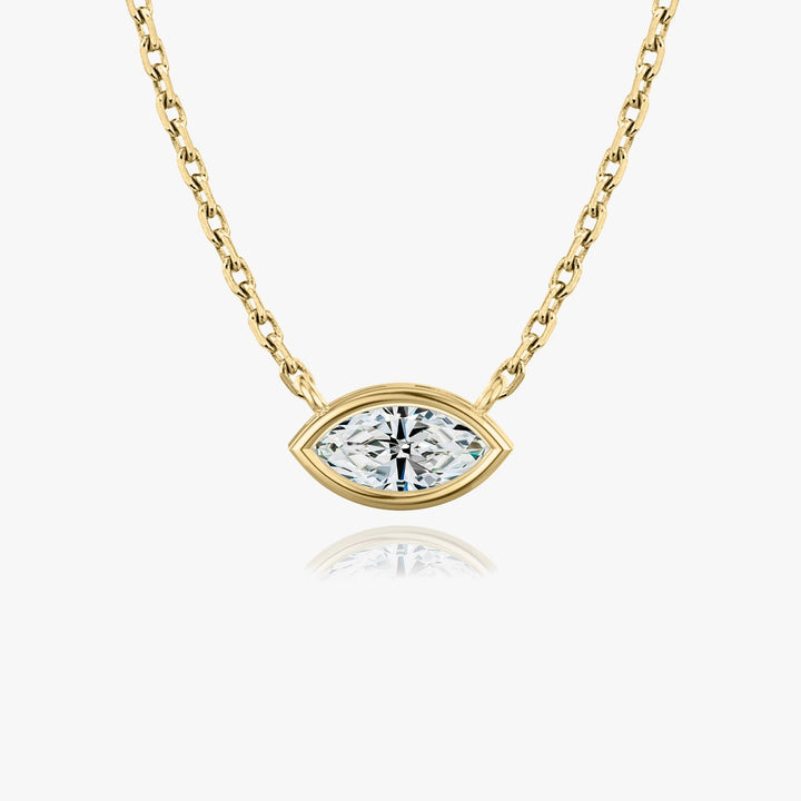 0.25CT - 1.0CT Marquise Bezel Solitaire F-VS Lab Grown Diamond Necklace