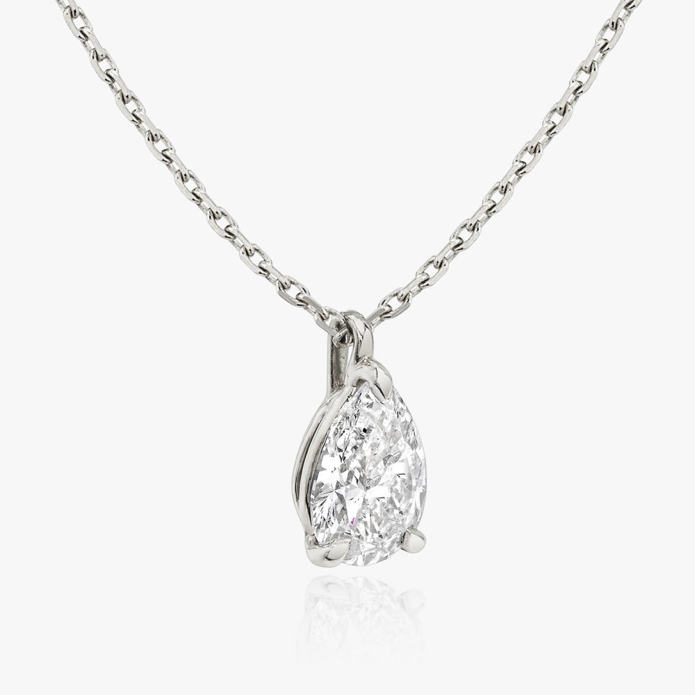 0.25CT - 1.0CT Pear Solitaire F-VS Lab Grown Diamond Necklace