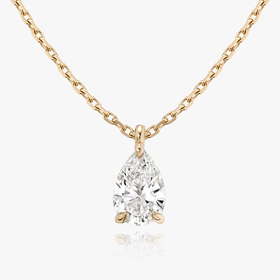 0.25CT - 1.0CT Pear Solitaire F-VS Lab Grown Diamond Necklace