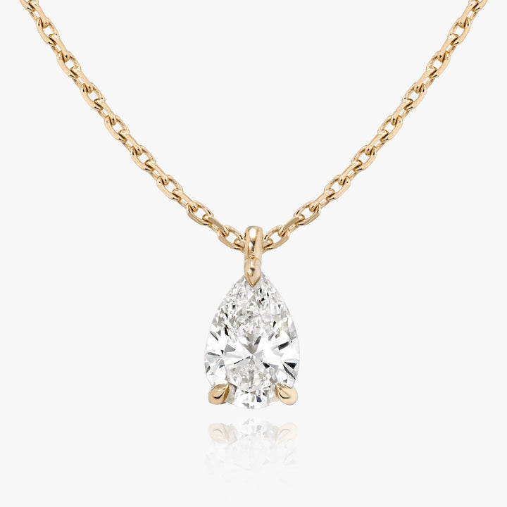 0.25CT - 1.0CT Pear Solitaire F-VS Lab Grown Diamond Necklace