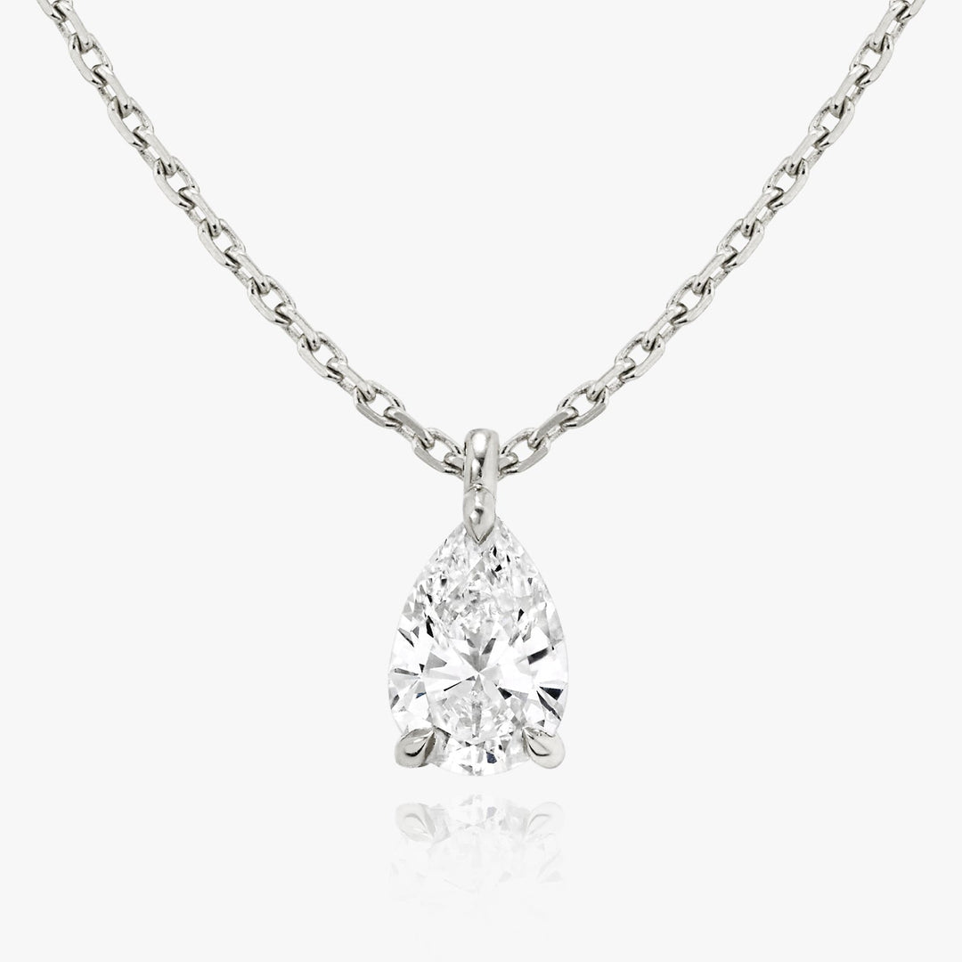 0.25CT - 1.0CT Pear Solitaire F-VS Lab Grown Diamond Necklace