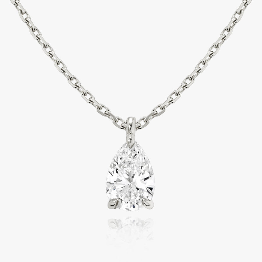 0.25CT - 1.0CT Pear Solitaire F-VS Lab Grown Diamond Necklace