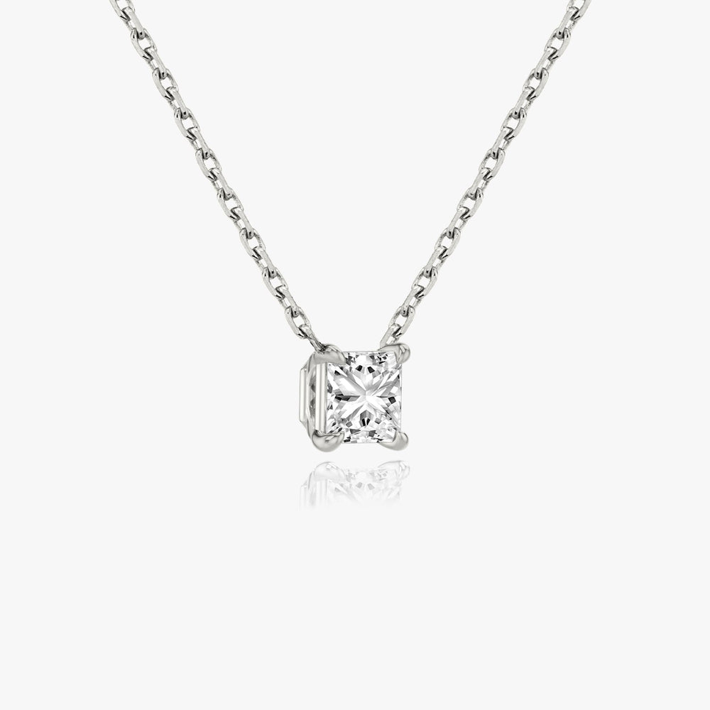 0.25CT - 1.0CT Princess Solitaire F-VS Lab Grown Diamond Necklace