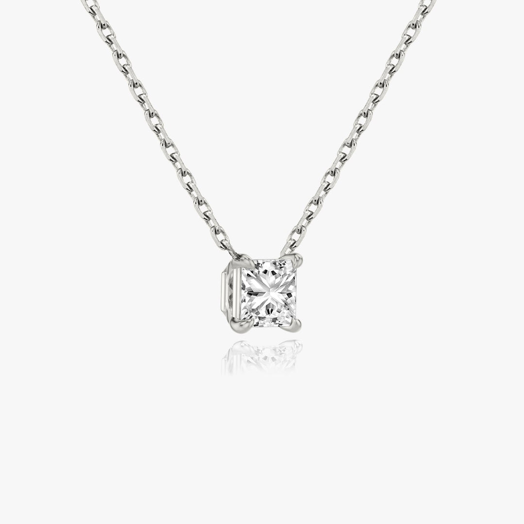 0.25CT - 1.0CT Princess Solitaire F-VS Lab Grown Diamond Necklace