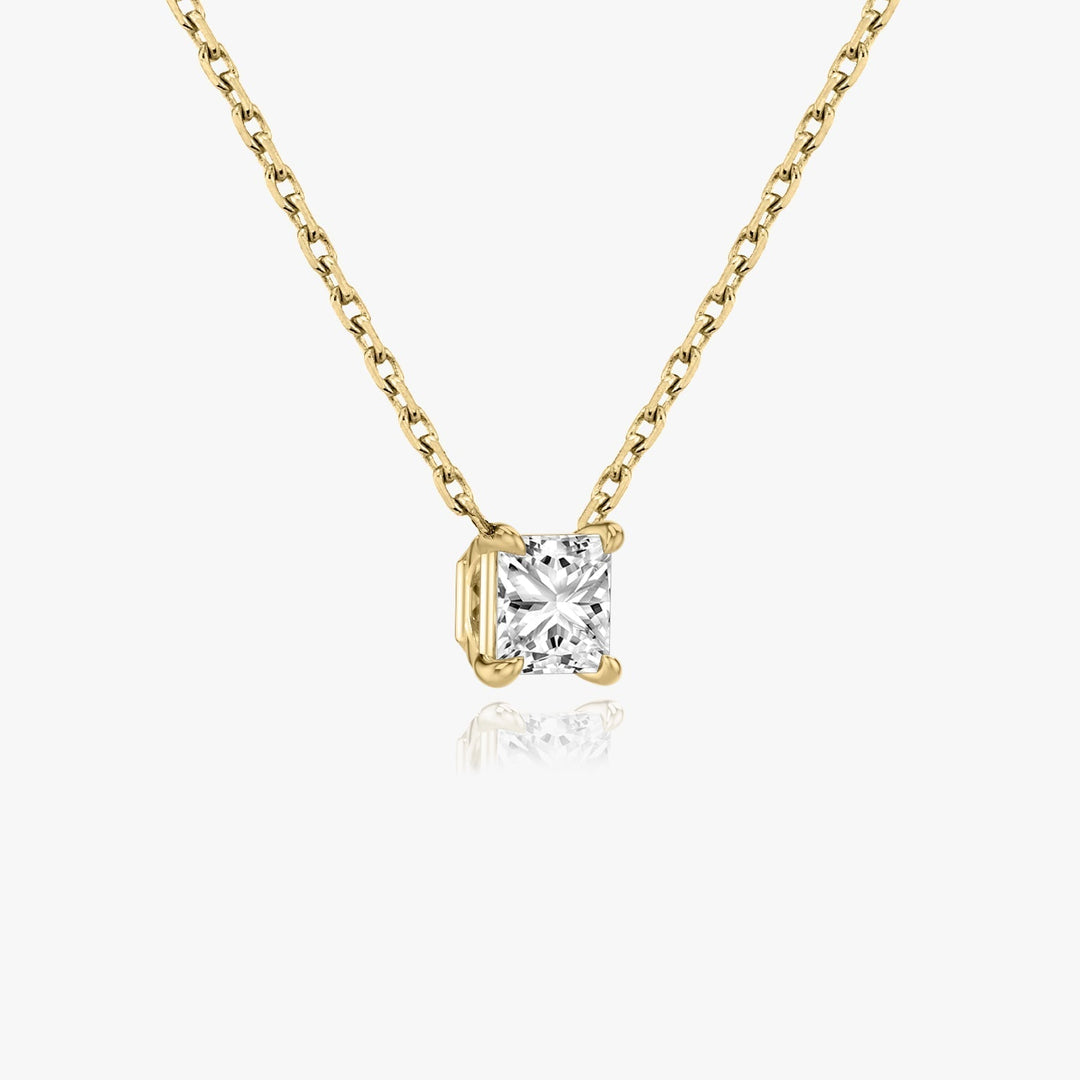 0.25CT - 1.0CT Princess Solitaire F-VS Lab Grown Diamond Necklace
