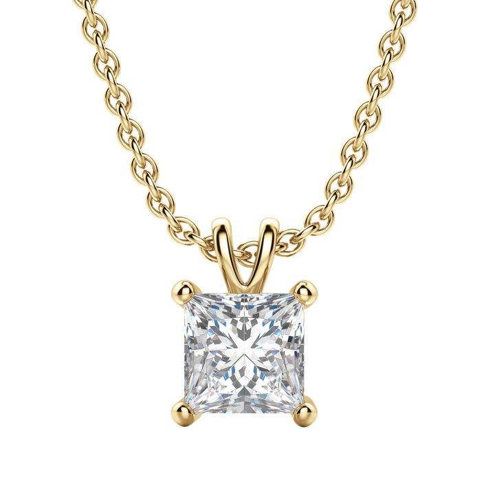 0.25CT- 1.0CT Princess Solitaire F-VS Lab Grown Diamond Necklace