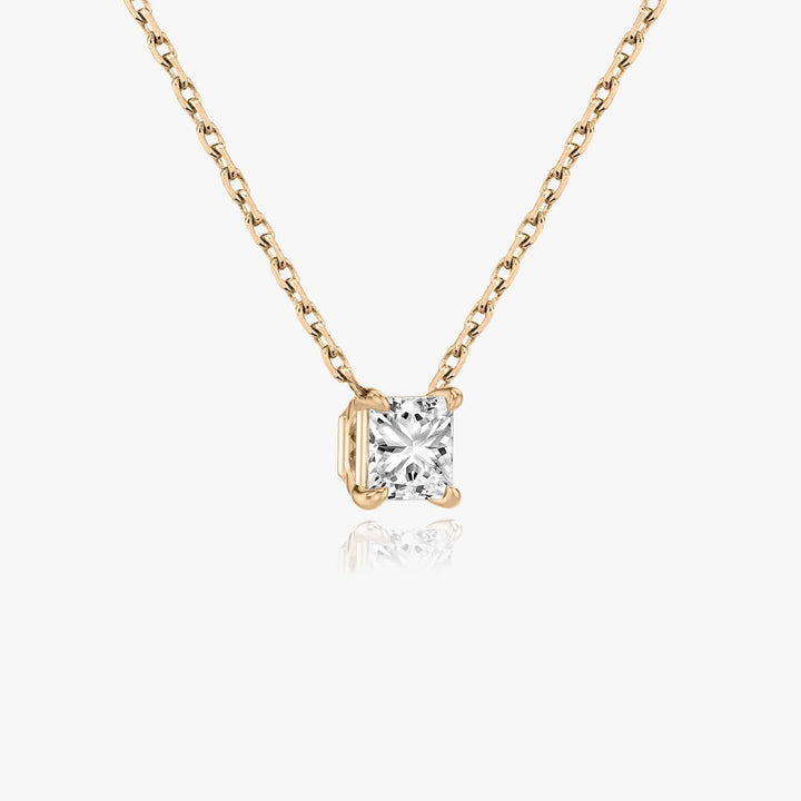 0.25CT - 1.0CT Princess Solitaire F-VS Lab Grown Diamond Necklace