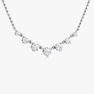 0.25ct Round Cut F-VS Lab Grown Seven Stone Diamond Necklace