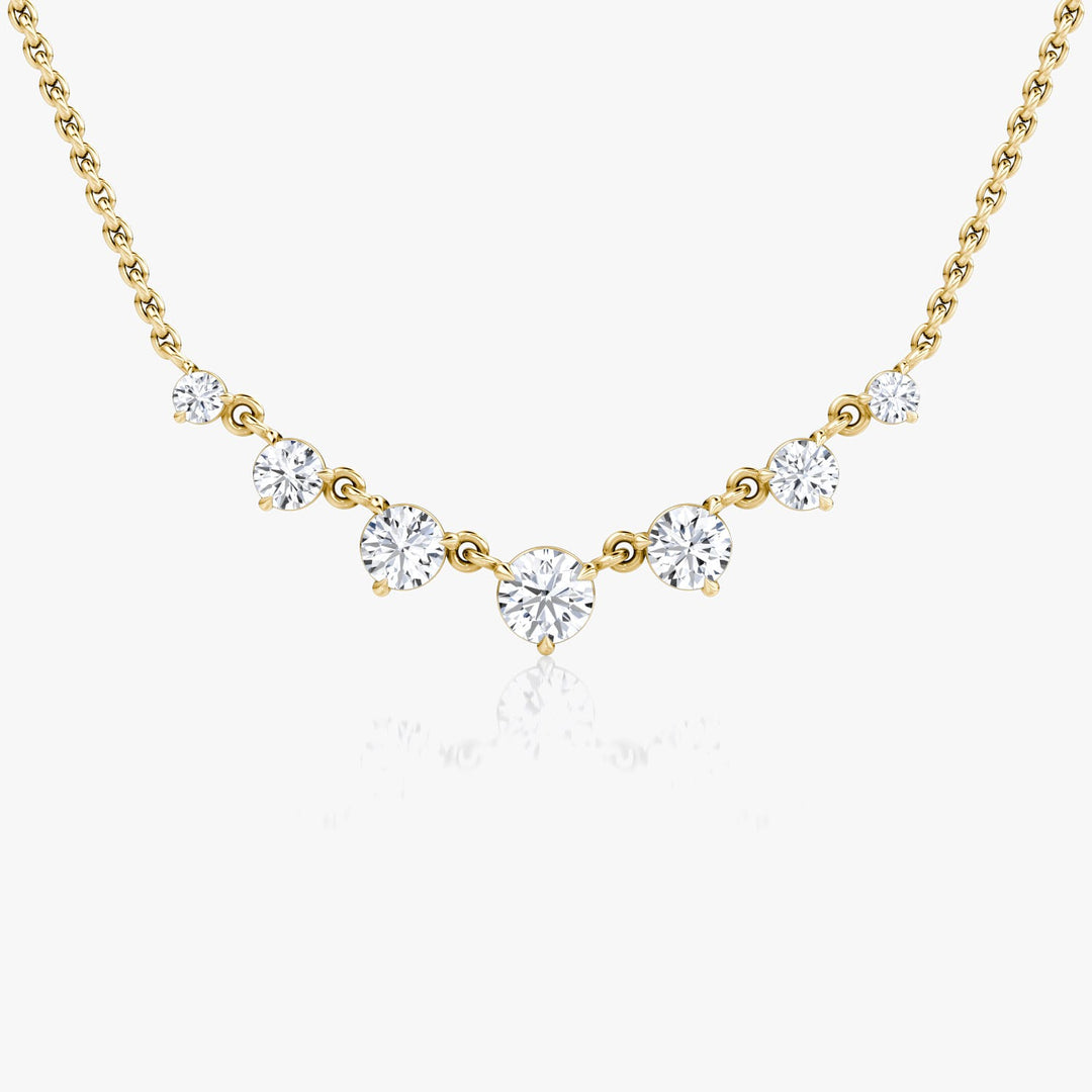 0.25ct Round Cut F-VS Lab Grown Seven Stone Diamond Necklace
