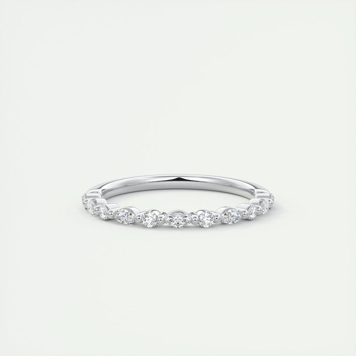0.32ct Marquise & Round EF- VVS Lab Grown Diamond Half Eternity Wedding Band
