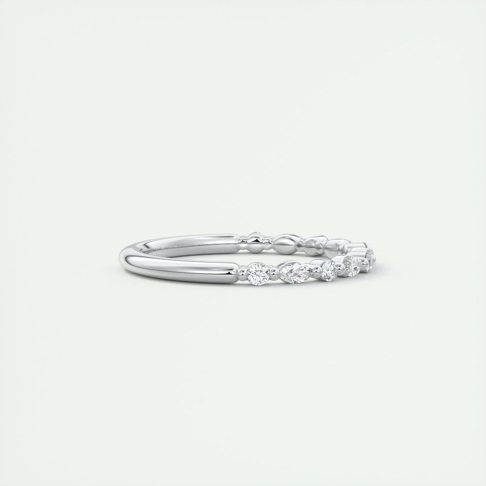 0.32ct Marquise & Round EF- VVS Lab Grown Diamond Half Eternity Wedding Band