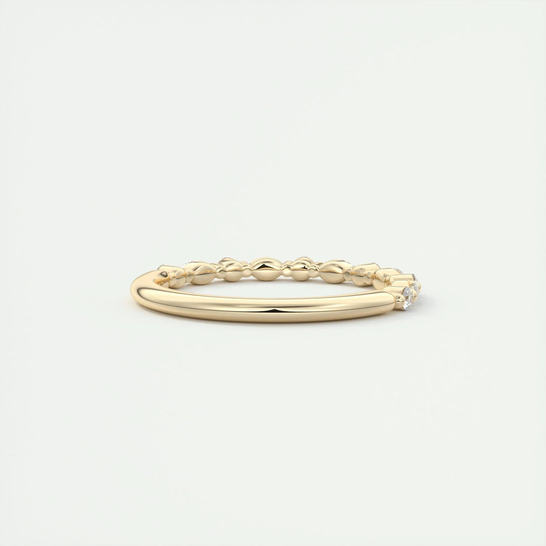 0.32ct Marquise & Round EF- VVS Lab Grown Diamond Half Eternity Wedding Band