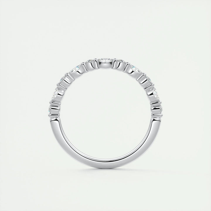 0.32ct Marquise & Round EF- VVS Lab Grown Diamond Half Eternity Wedding Band
