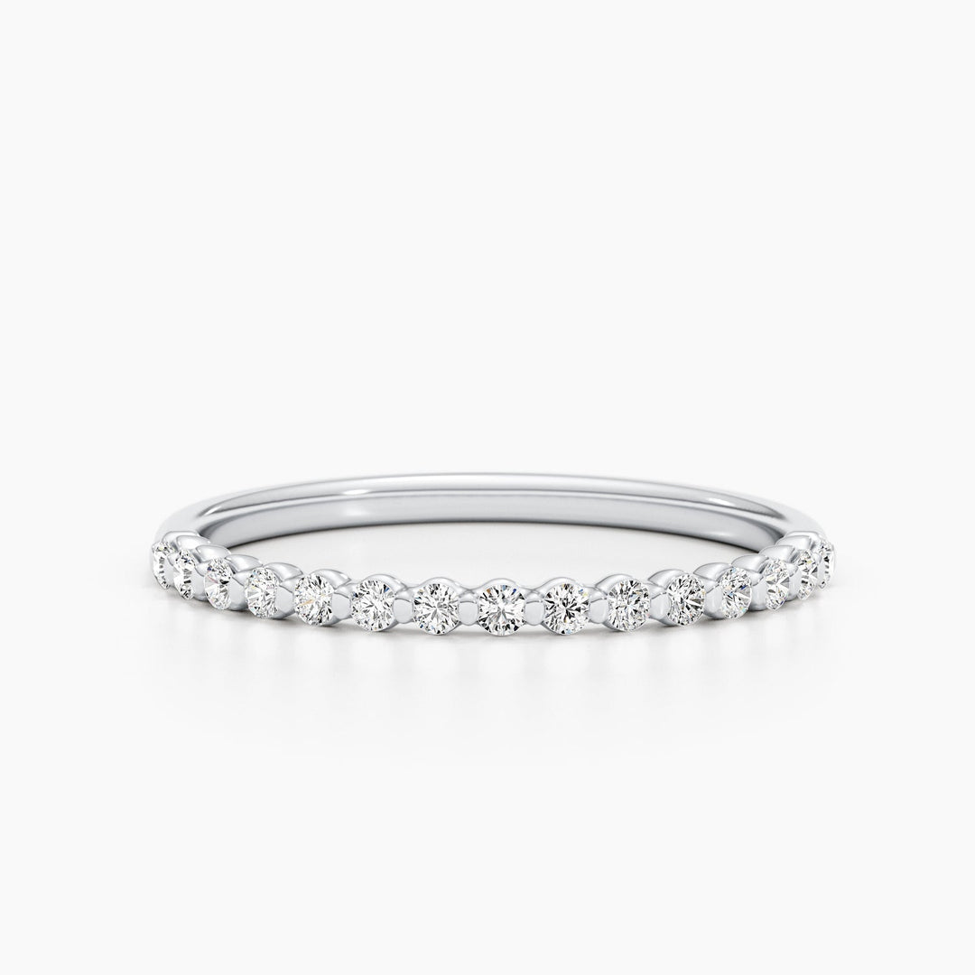 0.3CT Round Cut Half Eternity Lab Grown Diamond Wedding Band