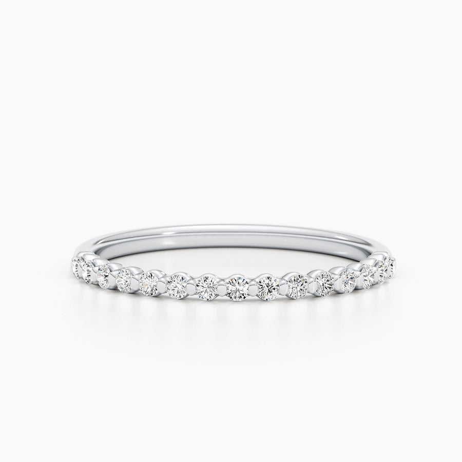 0.3CT Round Cut Half Eternity Lab Grown Diamond Wedding Band