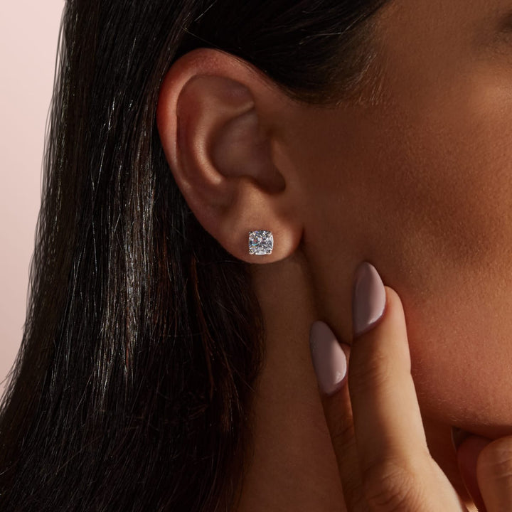 0.50CT - 2.0CT Cushion Solitaire F-VS Lab Grown Diamond Earrings
