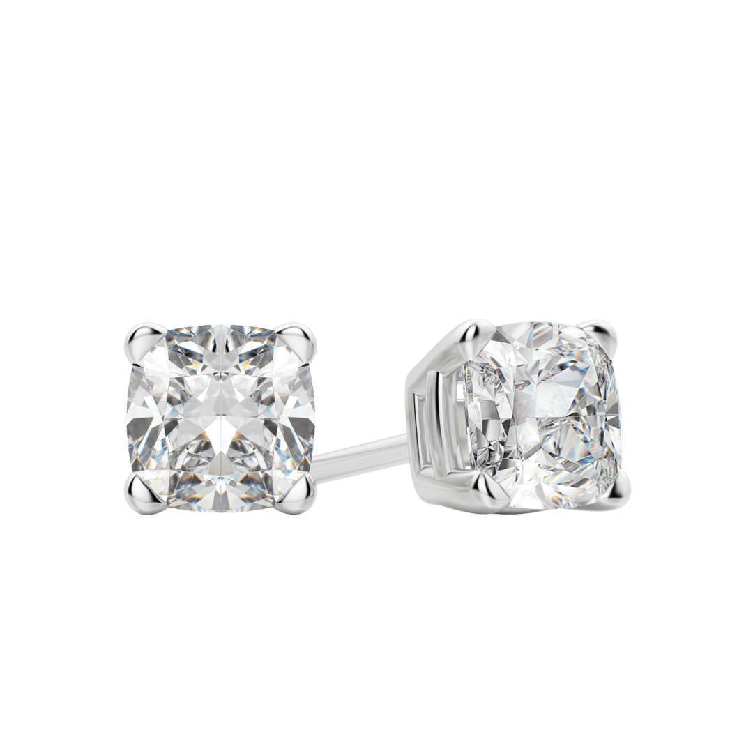 0.50CT - 2.0CT Cushion Solitaire F-VS Lab Grown Diamond Earrings