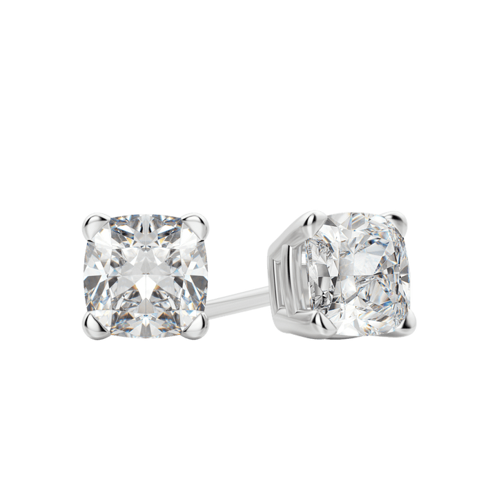 0.50CT - 2.0CT Cushion Solitaire F-VS Lab Grown Diamond Earrings