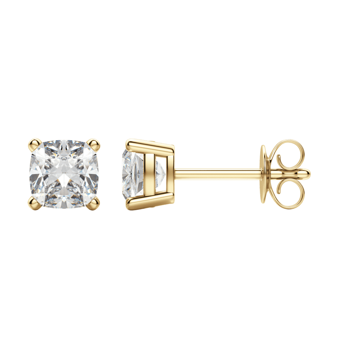 0.50CT - 2.0CT Cushion Solitaire F-VS Lab Grown Diamond Earrings