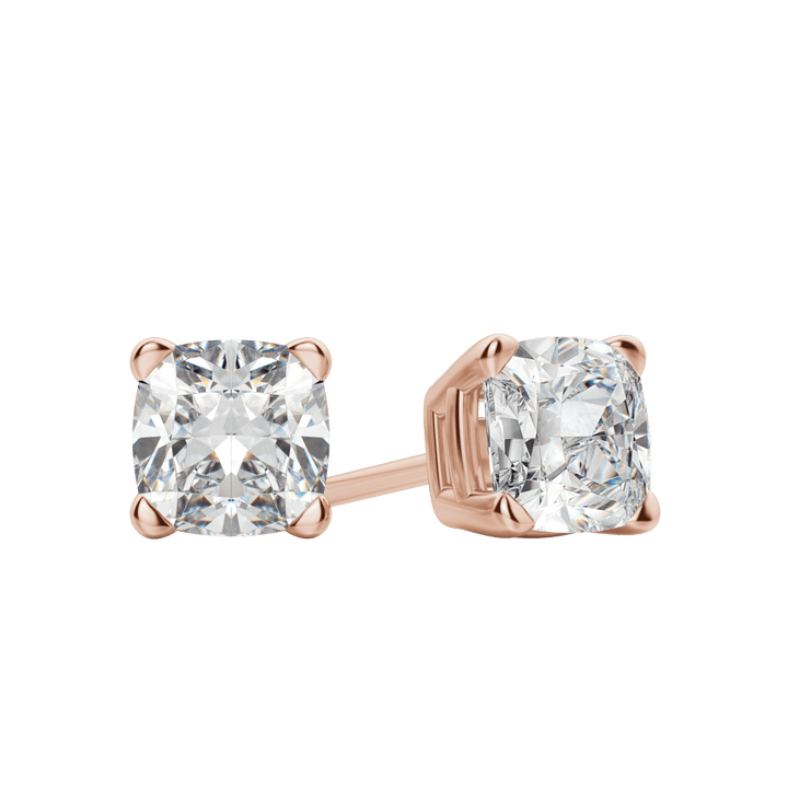0.50CT - 2.0CT Cushion Solitaire F-VS Lab Grown Diamond Earrings