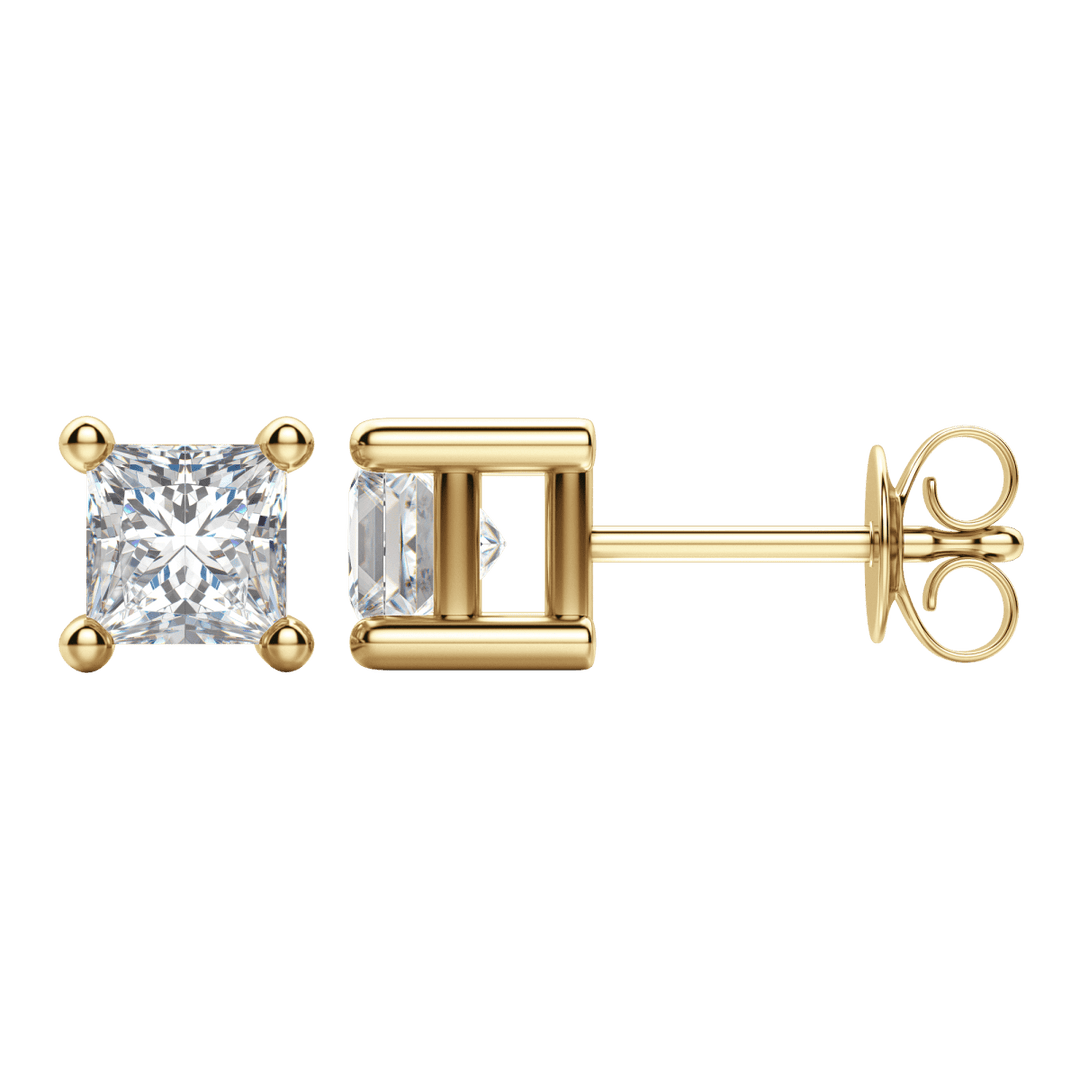 0.50CT - 2.0CT Princess Solitaire F-VS Lab Grown Diamond Earrings