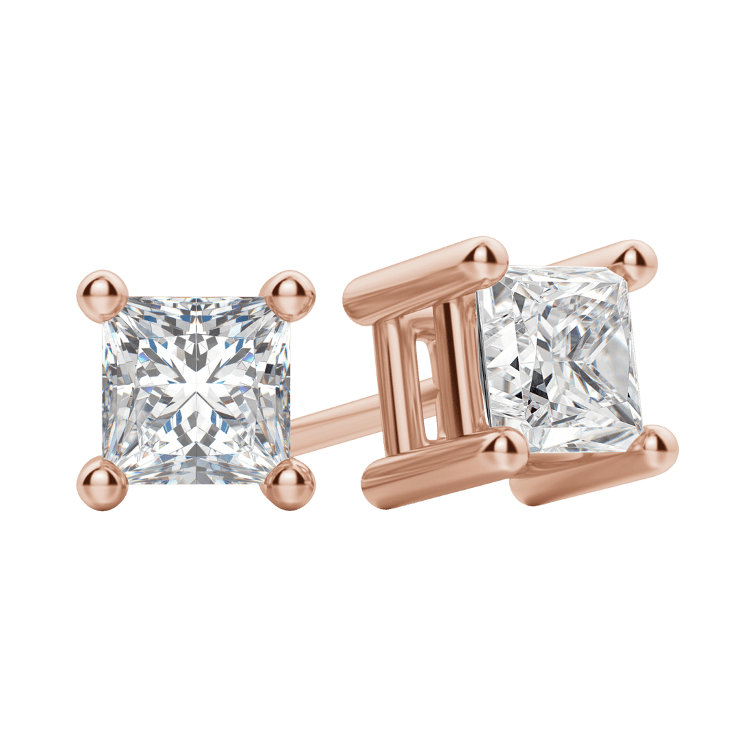 0.50CT - 2.0CT Princess Solitaire F-VS Lab Grown Diamond Earrings