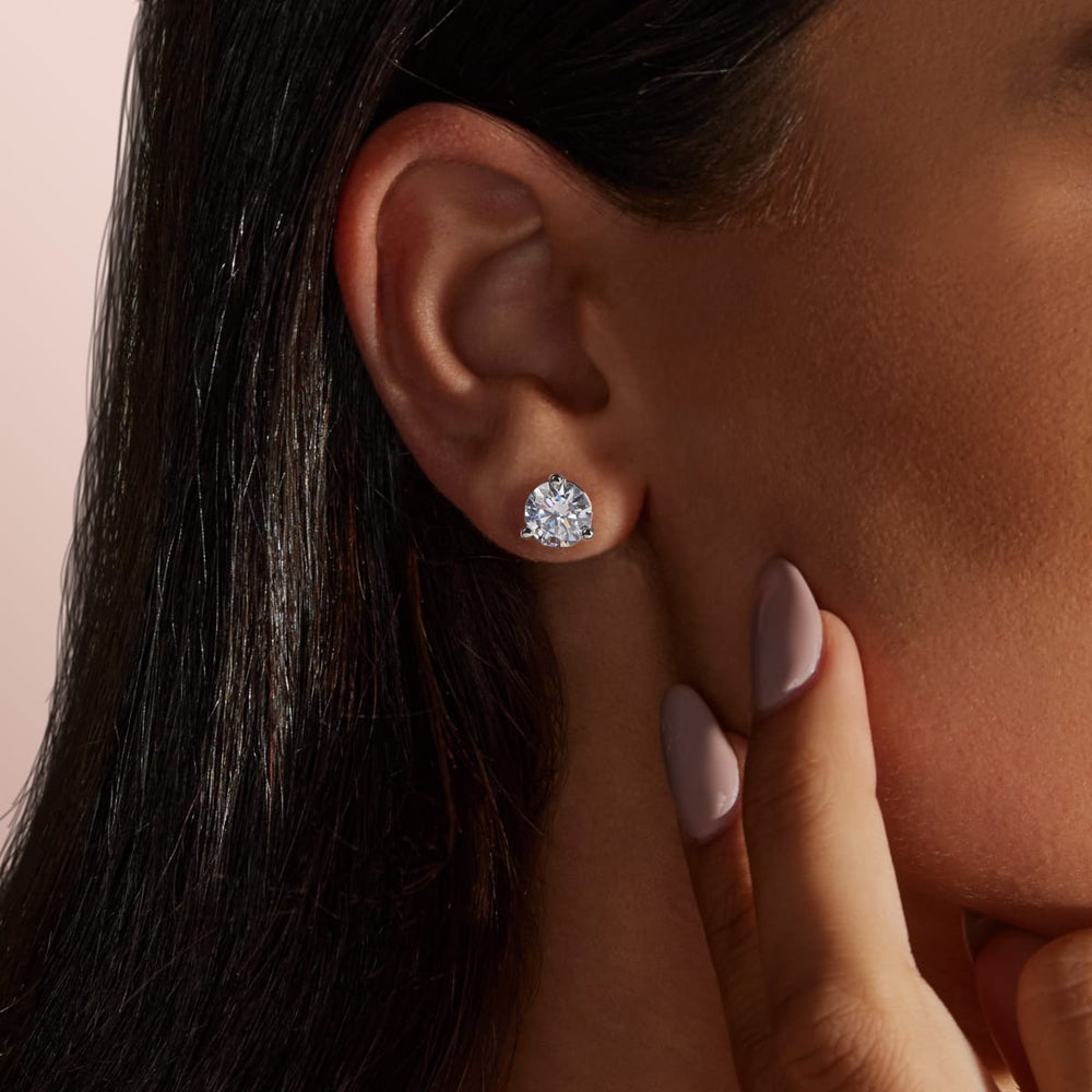 0.50CT - 4.0CT Round Solitaire F-VS Lab Grown Diamond Earrings