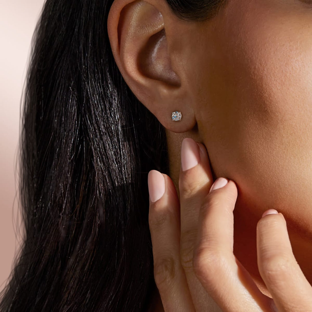 0.50CT - 4.0CT Round Solitaire F-VS Lab Grown Diamond Earrings
