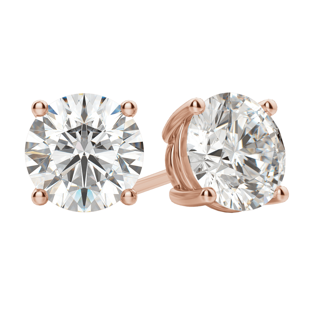 0.50CT - 4.0CT Round Solitaire F-VS Lab Grown Diamond Earrings