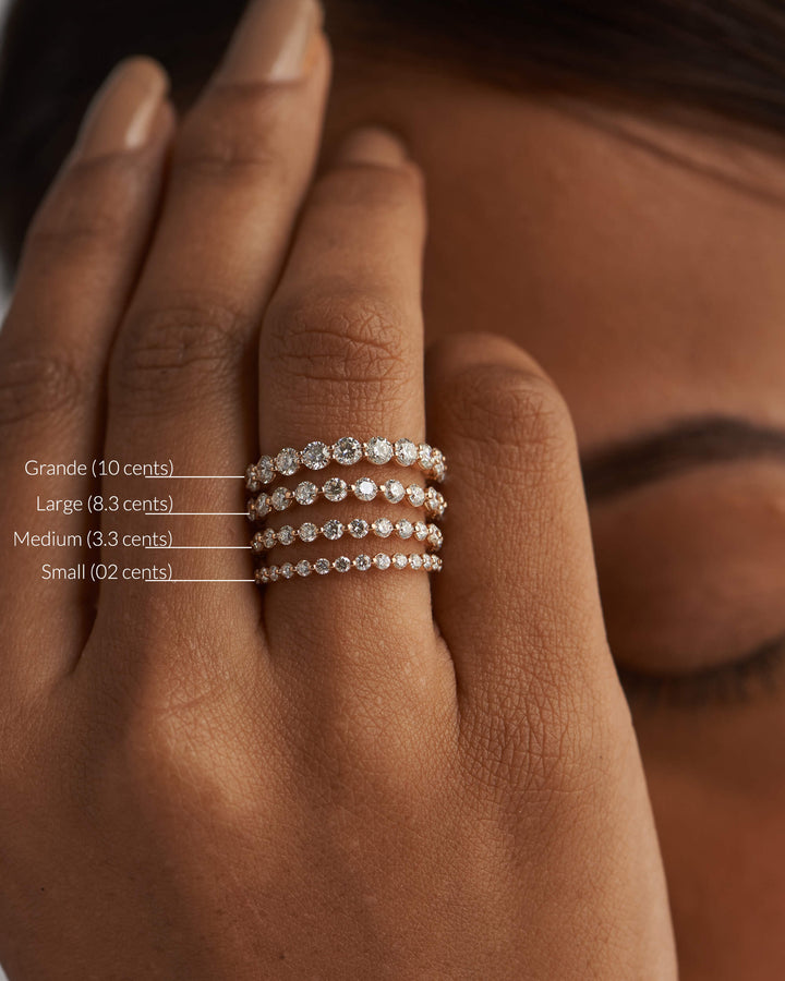 0.58ct Round Cut EF- VVS Lab Grown Diamond Full Eternity Floating Wedding Band