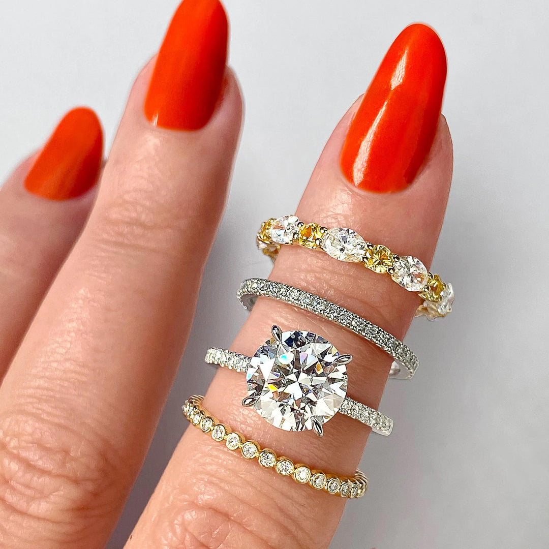 0.74CT Round EF- VVS Lab Grown Diamond Full Eternity Wedding Band