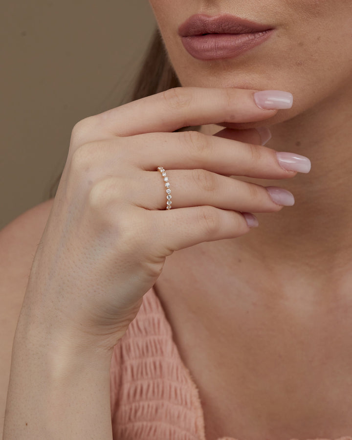 0.74ct Bezel Round EF- VVS Lab Grown Diamond Full Eternity Wedding Band