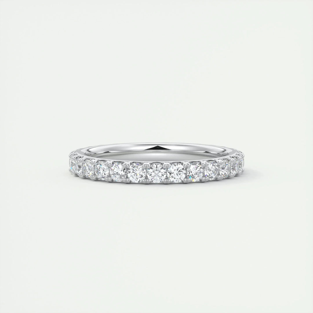 0.84CT Round EF- VVS Lab Grown Diamond Full Eternity Wedding Band