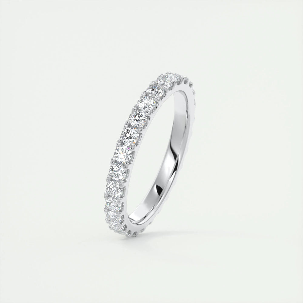 0.84CT Round EF- VVS Lab Grown Diamond Full Eternity Wedding Band