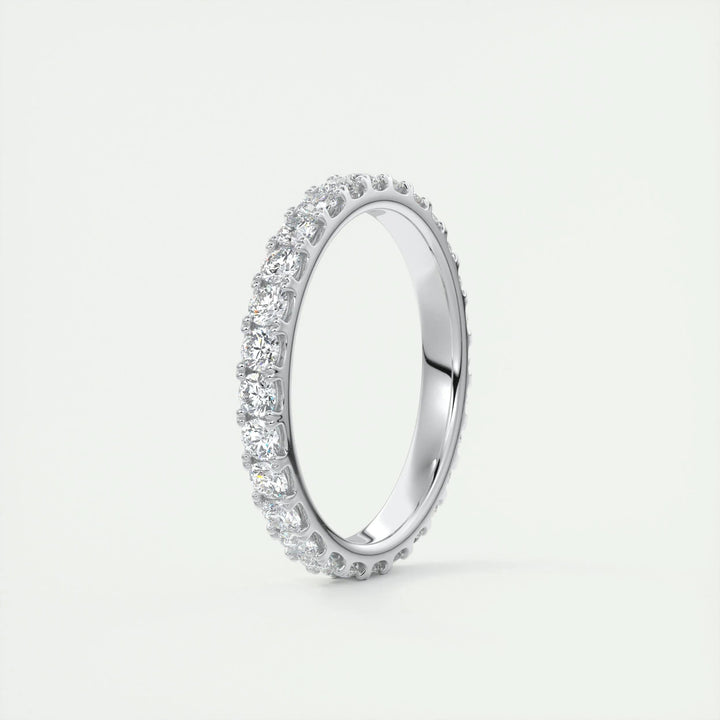 0.84CT Round EF- VVS Lab Grown Diamond Full Eternity Wedding Band