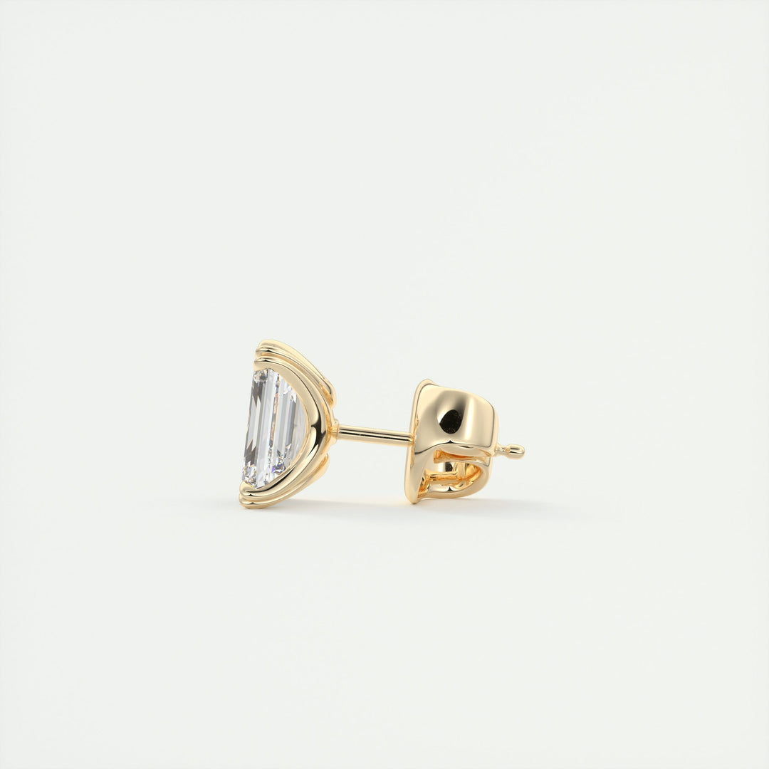 1.0CT Emerald Solitaire G-VS Lab Grown Diamond Earrings