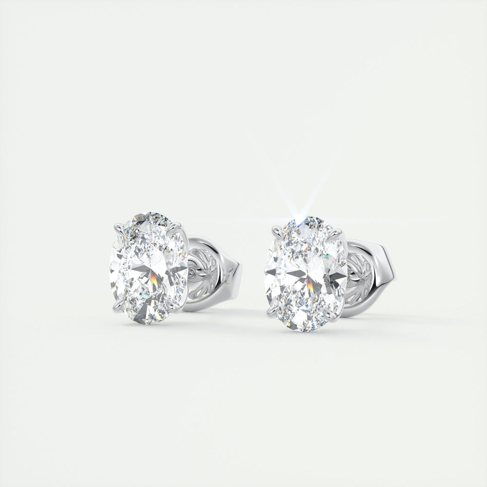 1.0CT Oval Solitaire G-VS Lab Grown Diamond Earrings